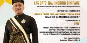 congratulatory note to YAS Dato' Haji Nordin