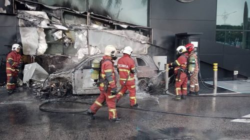 Ev Car fire in JB Ev Car fire in JB